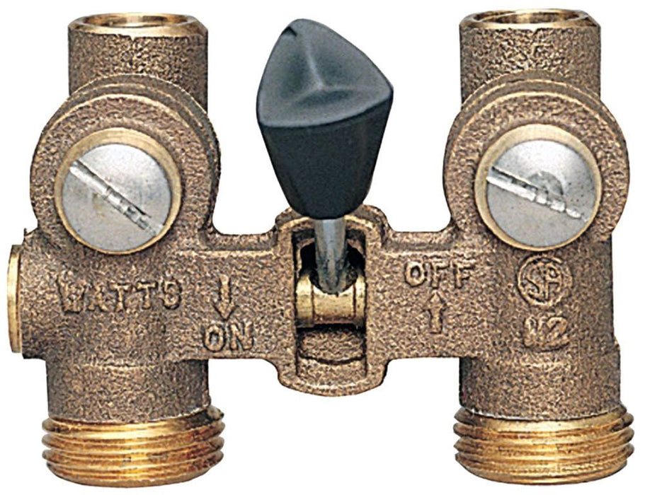 Watts 0006644 1/2" Duo-Cloz Manual Washing Machine Shutoff Valve with Copper Ell Adapters for Solder or Compression