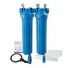 Atlas Filtri ZA1802746 Kit - DP BIG Duo - Double 4.5"x20" - Blue Sumps - 1" NPT - 3 Gauges & 2 Drain Kits - Double-fold White Bracket & Wrench