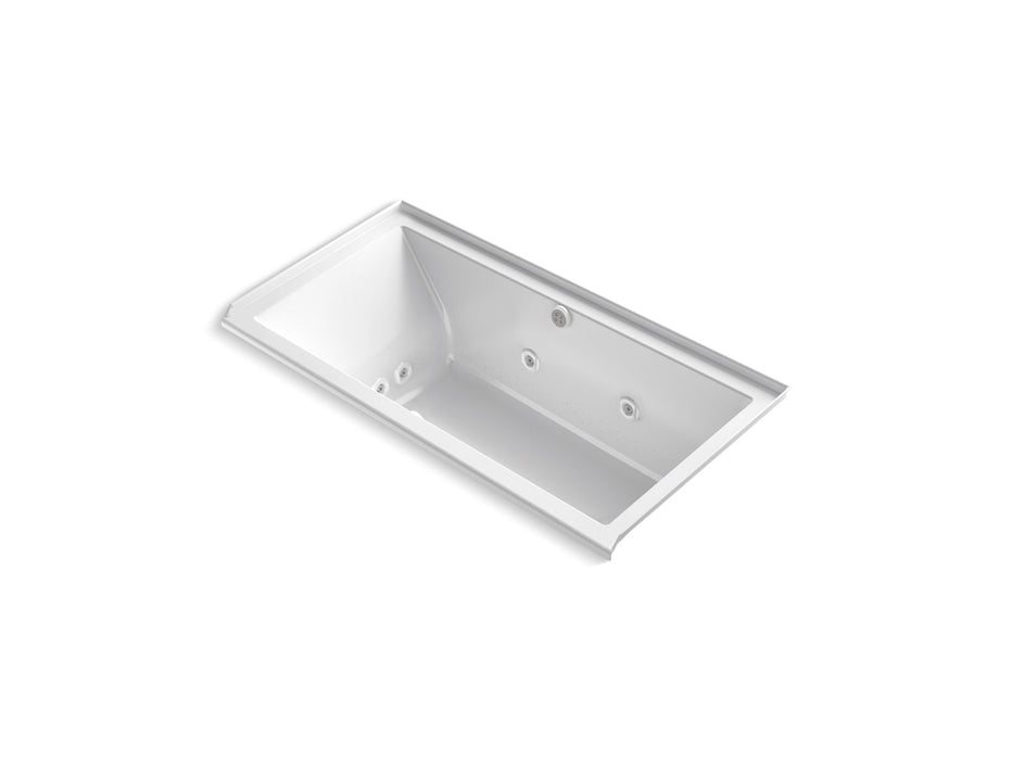 KOHLER K-1167-XHGHR Underscore 60" x 30" alcove Heated BubbleMassage air bath with whirlpool, right drain