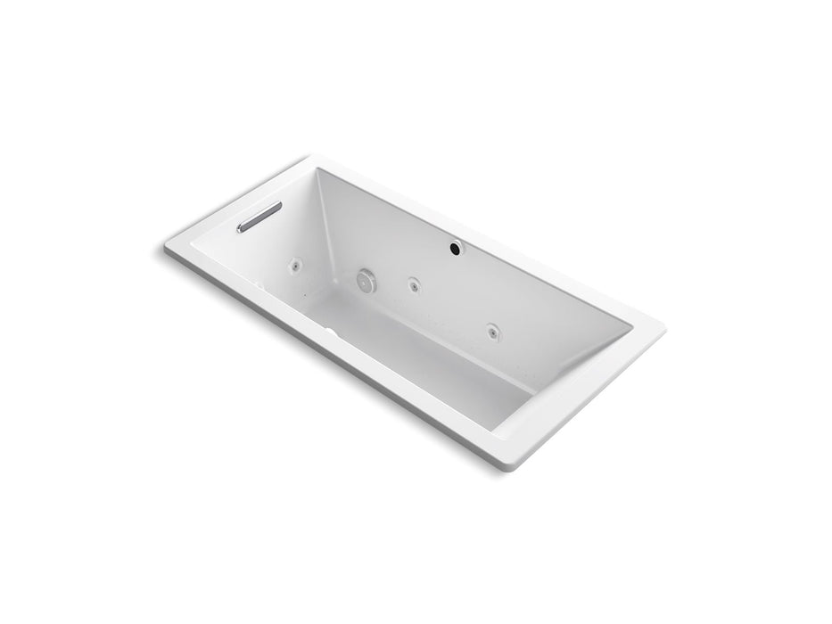 KOHLER K-1822-XHGH Underscore 66" x 32" drop-in Heated BubbleMassage air bath with whirlpool