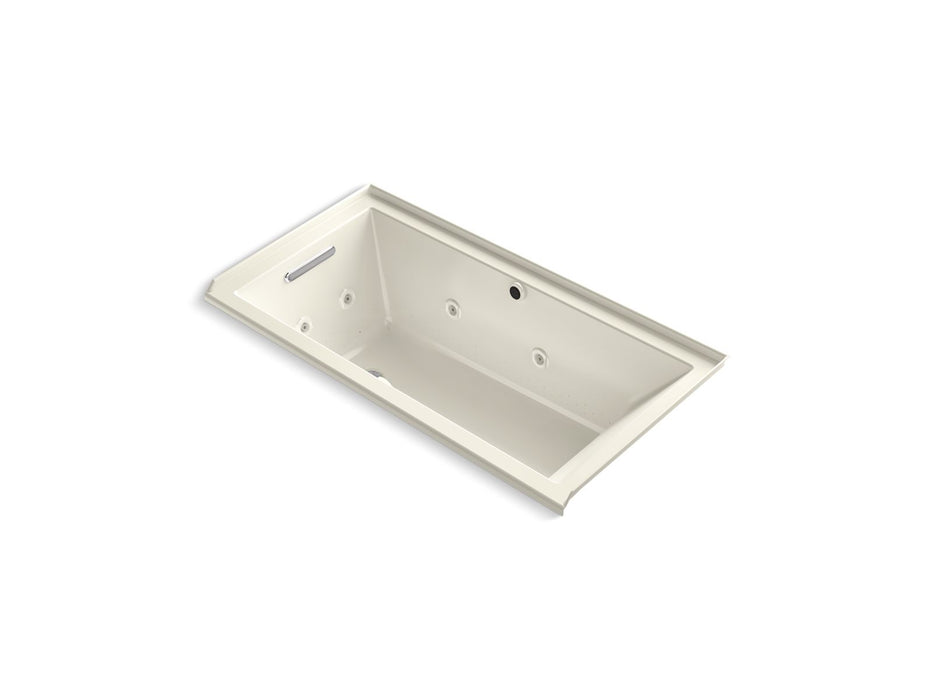 KOHLER K-1167-XHGHL Underscore 60" x 30" alcove Heated BubbleMassage air bath with whirlpool, left drain