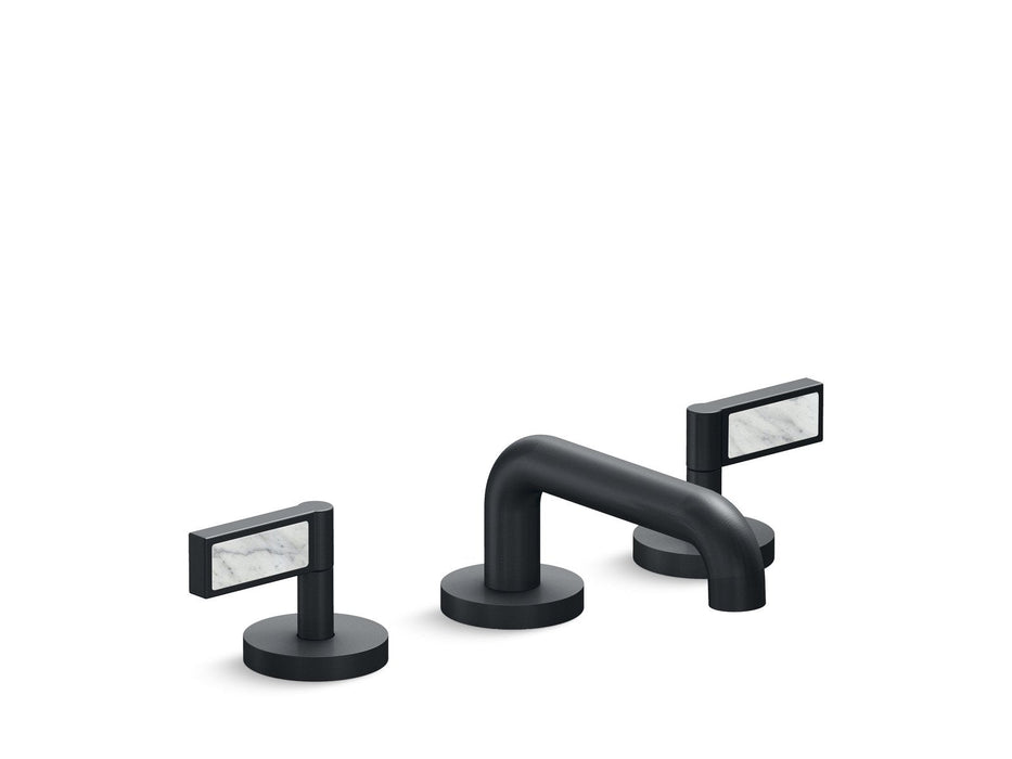 Kallista P24491-WC-GN One Decorative Sink Faucet, Low Spout, White Carrara Handles