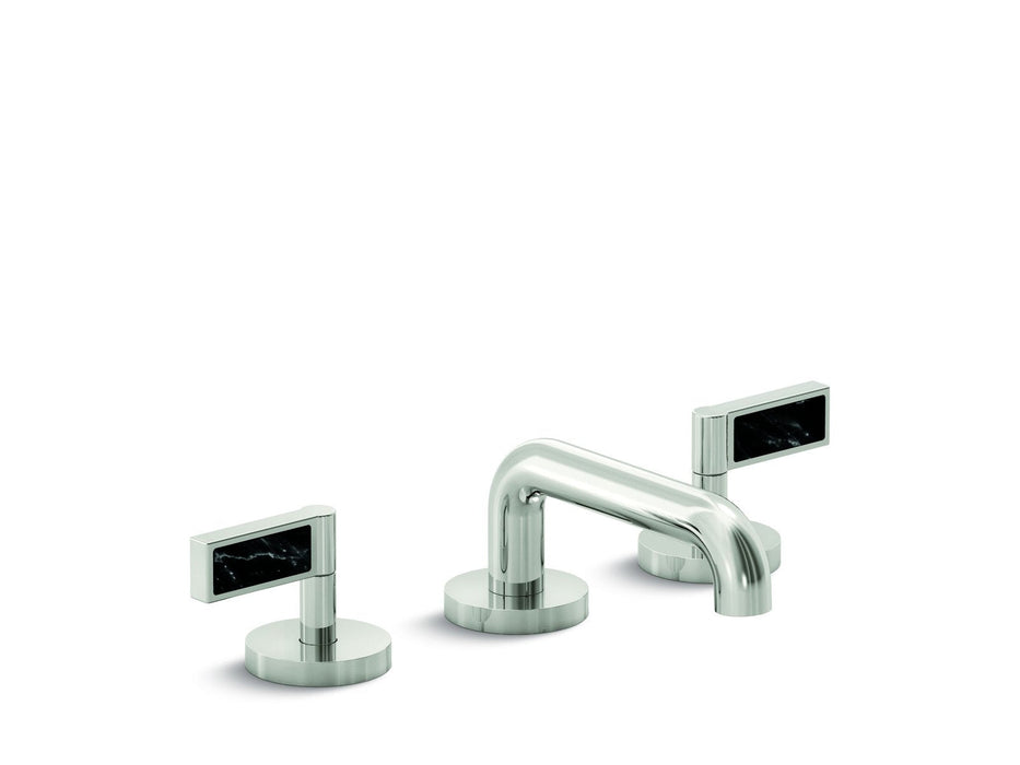 Kallista P24491-NM-CP One Decorative Sink Faucet, Low Spout, Nero Marquina Handles