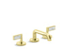 Kallista P24491-WC-GN One Decorative Sink Faucet, Low Spout, White Carrara Handles