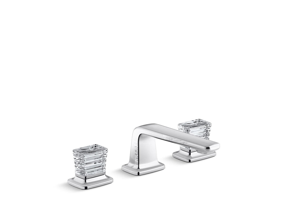Kallista P24705-CC-W7 Per Se Decorative Sink Faucet, Low Spout, Saint-Louis Clear Crystal Knob Handles