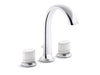 Kallista P25057-CMC-CP Script Sink Faucet, Arch Spout, White Porcelain Knob Handles