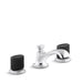 Kallista P25056-CMB-CP Script Sink Faucet, Low Spout, Matte Black Porcelain Knob Handles