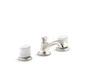 Kallista P25056-CMC-CP Script Sink Faucet, Low Spout, White Porcelain Knob Handles