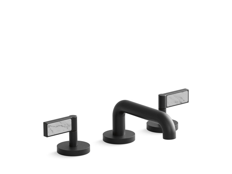 Kallista P24491-WC-GN One Decorative Sink Faucet, Low Spout, White Carrara Handles