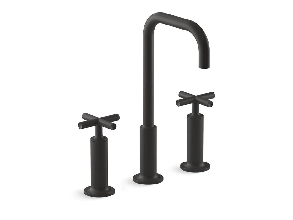 KOHLER K-14408-3 Purist Widespread bathroom sink faucet with Cross handles, 1.2 gpm