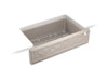 KOHLER K-29825 Cairn 34" undermount single-bowl farmhouse kitchen sink with faceted design