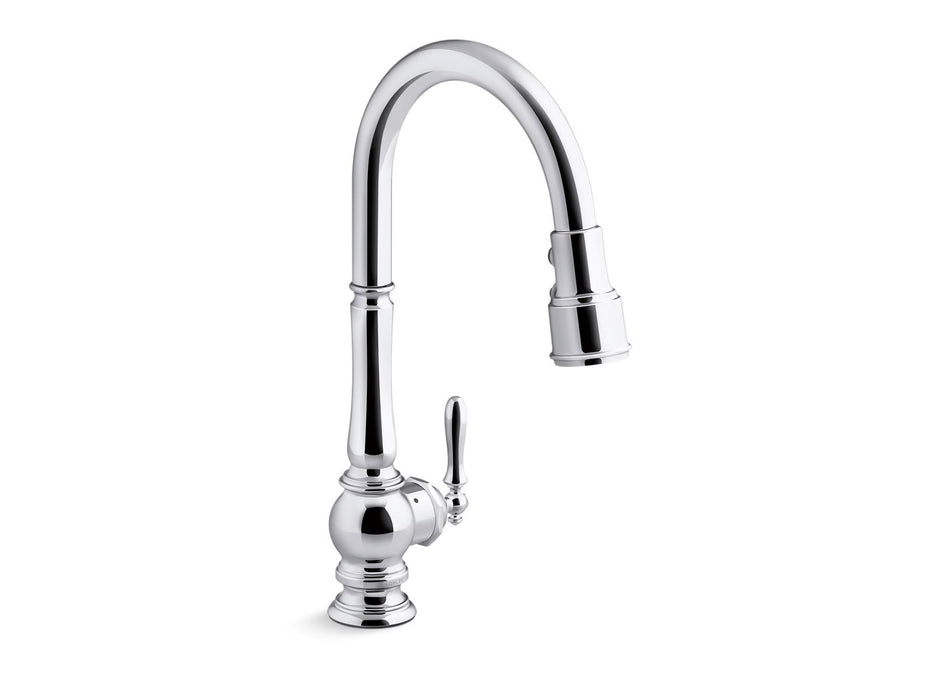 KOHLER K-29709-WB Artifacts Touchless pull-down kitchen sink faucet with KOHLER Konnect and three-function sprayhead