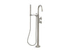 KOHLER K-T77984-9 Components Floor-mount bath filler trim with industrial handles and handshower