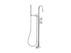KOHLER K-T77984-9 Components Floor-mount bath filler trim with industrial handles and handshower