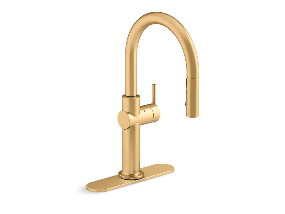 KOHLER K-22974-WB Crue Touchless pull-down kitchen sink faucet with KOHLER Konnect and three-function sprayhead