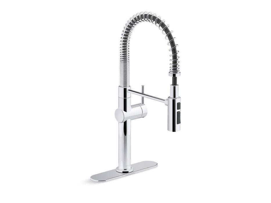 KOHLER K-22973 Crue Semi-professional kitchen sink faucet with three-function sprayhead