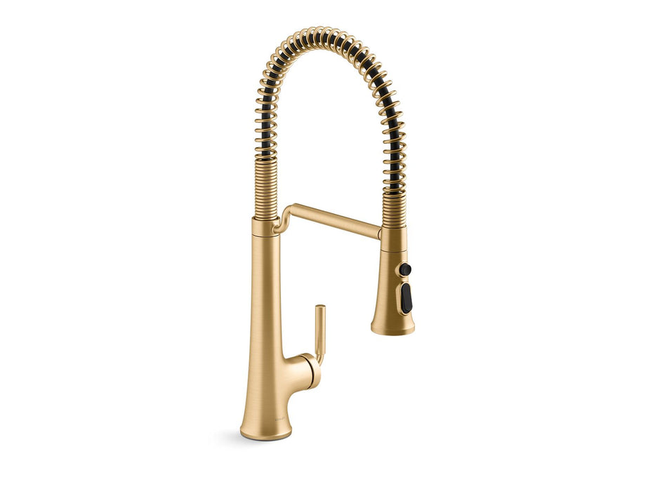 KOHLER K-23765 Tone Semi-professional pull-down kitchen sink faucet with three-function sprayhead