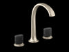 Kallista P25057-CMB-CP Script Sink Faucet, Arch Spout, Matte Black Porcelain Knob Handles