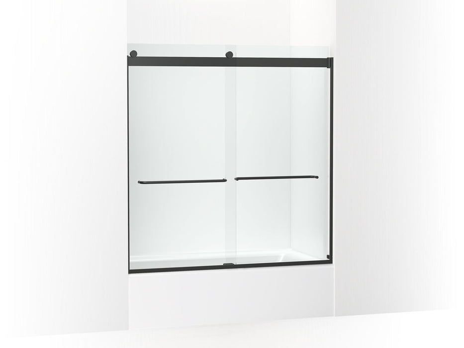 KOHLER K-706004-L Levity Sliding bath door, 62" H x 56-5/8 - 59-5/8" W, with 1/4" thick Crystal Clear glass