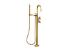 KOHLER K-T77984-9 Components Floor-mount bath filler trim with industrial handles and handshower