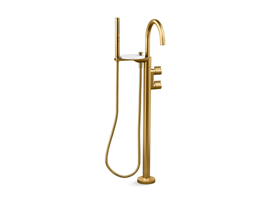 KOHLER K-T77984-4 Components Floor-mount bath filler trim with lever handles and handshower