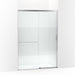 KOHLER K-707614-8G81 Elate Sliding shower door, 75-1/2" H x 50-1/4 - 53-5/8" W, with heavy 5/16" thick Crystal Clear glass with privacy band