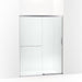 KOHLER K-707607-6D3 Elate Sliding shower door, 70-1/2" H x 50-1/4 - 53-5/8" W, with 1/4" thick Frosted glass