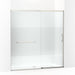 KOHLER K-707617-8G81 Elate Sliding shower door, 75-1/2" H x 68-1/4 - 71-5/8" W, with heavy 5/16" thick Crystal Clear glass with privacy band