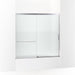 KOHLER K-707618-8G81 Elate Sliding bath door, 56-3/4" H x 56-1/4 - 59-5/8" W with heavy 5/16" thick Crystal Clear glass with privacy band