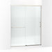 KOHLER K-707615-8G81 Elate Sliding shower door, 75-1/2" H x 56-1/4 - 59-5/8" W, with heavy 5/16" thick Crystal Clear glass with privacy band
