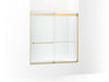 KOHLER K-706004-L Levity Sliding bath door, 62" H x 56-5/8 - 59-5/8" W, with 1/4" thick Crystal Clear glass