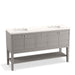 KOHLER K-33525-ASB Helst 60" bathroom vanity cabinet with sinks and quartz top