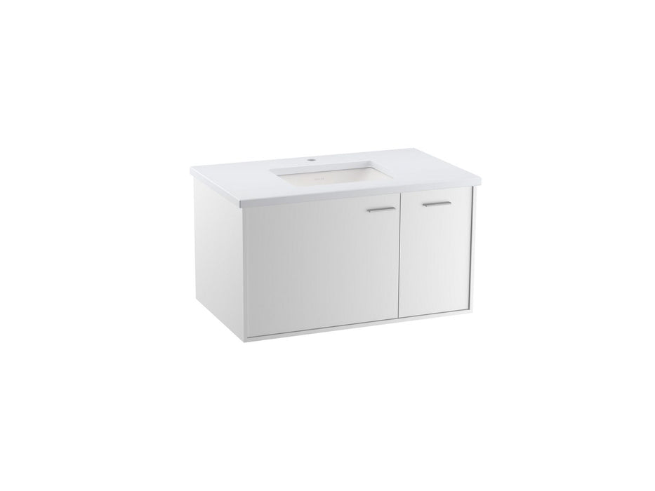 KOHLER Jute 36" wall-hung bathroom vanity cabinet with sink and quartz top