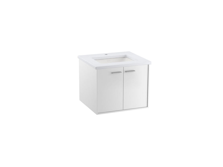 KOHLER Jute 24" wall-hung bathroom vanity cabinet with sink and quartz top