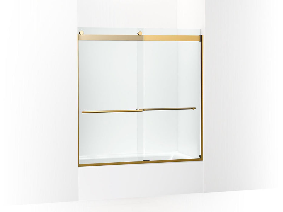 KOHLER K-702420-L Levity Plus Frameless sliding bath door, 61-9/16" H x 56-5/8 - 59-5/8" W, with 5/16"-thick Crystal Clear glass