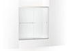 KOHLER K-707002-D3 Revel Sliding bath door, 62" H x 56-5/8 - 59-5/8" W, with 5/16" thick Frosted glass