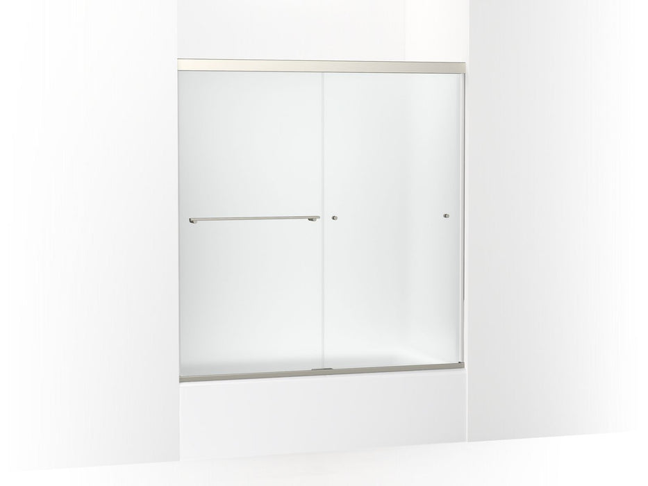 KOHLER K-707002-D3 Revel Sliding bath door, 62" H x 56-5/8 - 59-5/8" W, with 5/16" thick Frosted glass