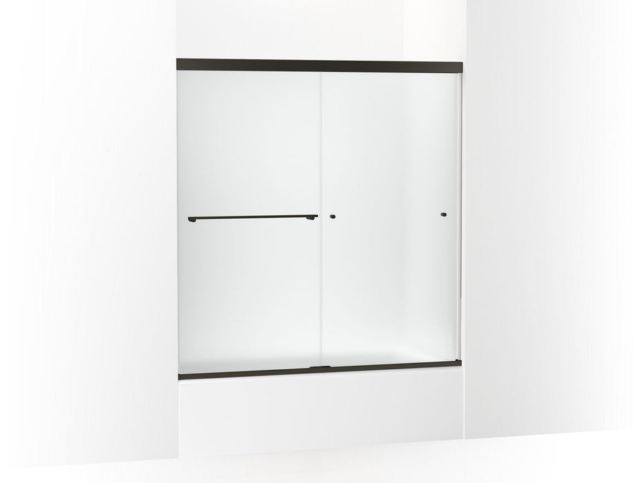 KOHLER K-707002-D3 Revel Sliding bath door, 62" H x 56-5/8 - 59-5/8" W, with 5/16" thick Frosted glass