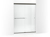 KOHLER K-707206-D3 Revel Sliding shower door, 76" H x 56-5/8 - 59-5/8" W, with 5/16" thick Frosted glass