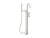 KOHLER K-T77984-9 Components Floor-mount bath filler trim with industrial handles and handshower