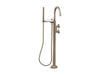 KOHLER K-T77984-9 Components Floor-mount bath filler trim with industrial handles and handshower