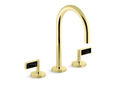 Kallista P24490-NM One Basin Set, Gooseneck, Lv, Nm Stone