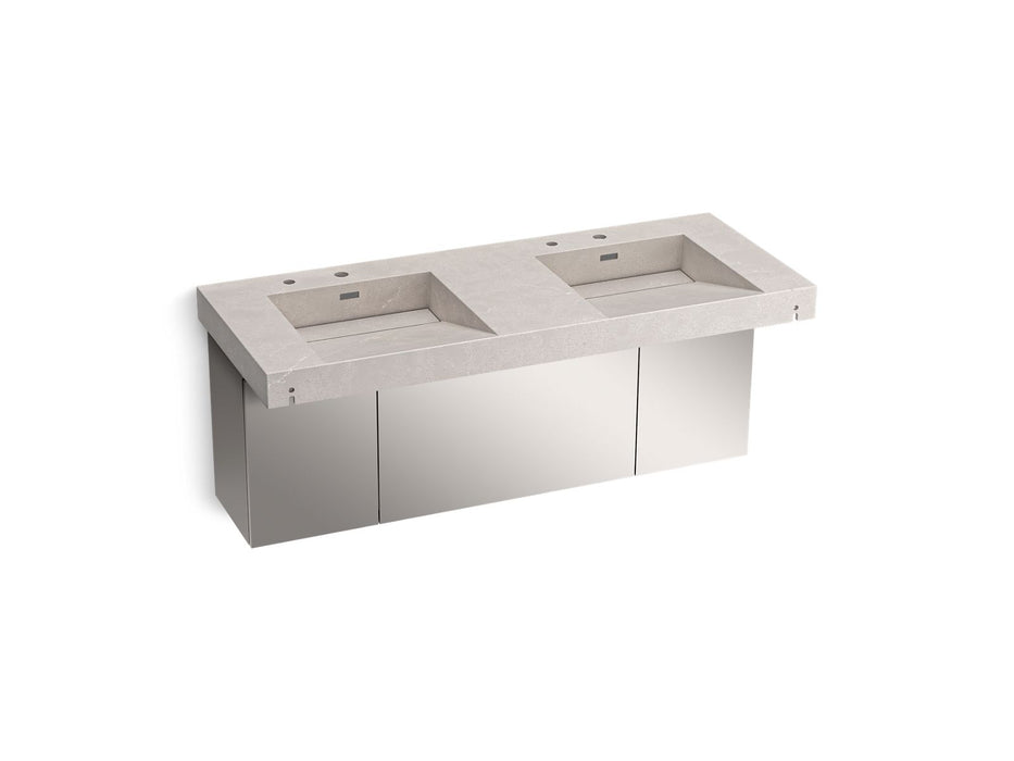 KOHLER K-81030-BSS Constellation 60" wall-mount basin lavatory system