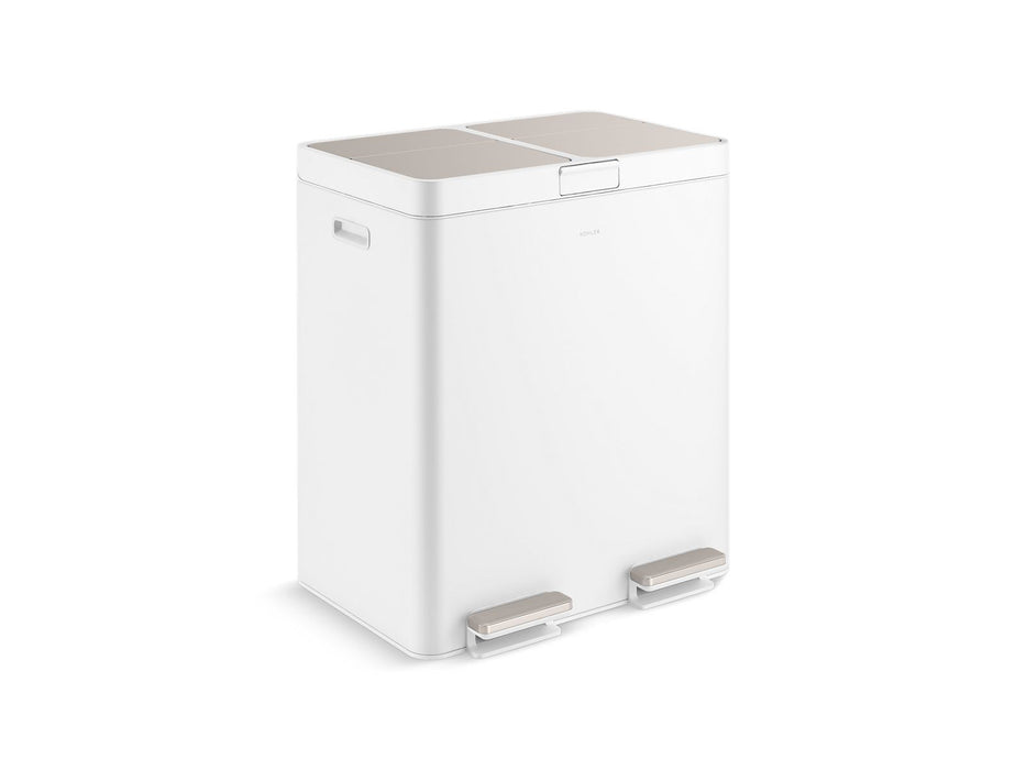 KOHLER K-23828 82-liter stainless steel dual-bin step trash can