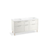 KOHLER K-32173-ASB Spacity 60" wall-hung bathroom vanity cabinet with sinks and quartz top