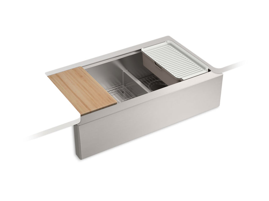 KOHLER Strive 35-1/2" undermount double-bowl farmhouse workstation kitchen sink