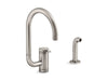 KOHLER K-28272 Components Single-handle kitchen sink faucet with two-function extended-reach spout and side sprayer