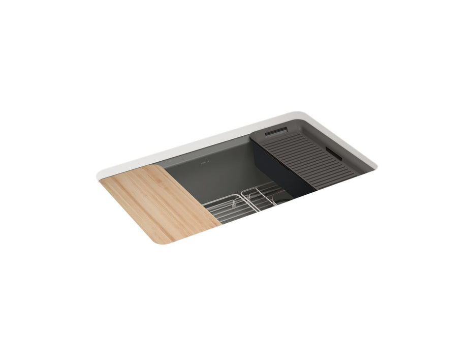 KOHLER Riverby 33" undermount single-bowl workstation kitchen sink