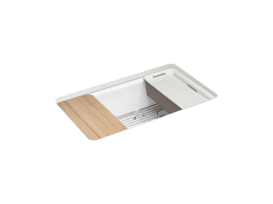 KOHLER Riverby 33" undermount single-bowl workstation kitchen sink
