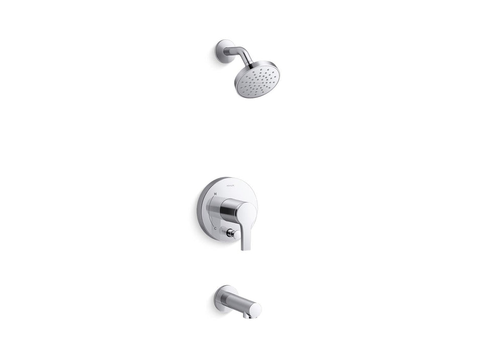 KOHLER Elate Rite-Temp bath and shower trim kit with push-button diverter, 2.5 gpm